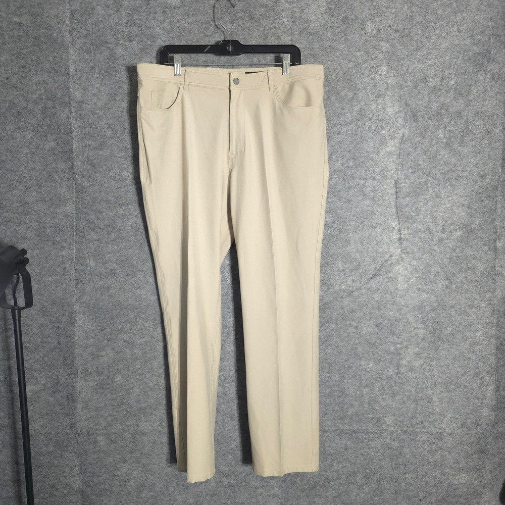 Dunning Golf Pants Mens 36x32 Khaki Stretch Performance Technical Five-Pocket